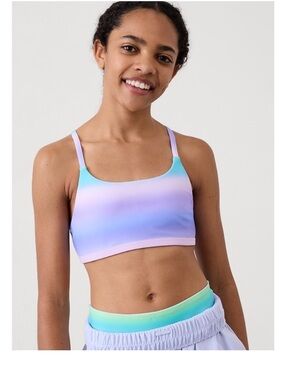Athleta Girl 2 Piece Reversible Bathing Suit XL/14 Color Aura Ombré Blue/Taro